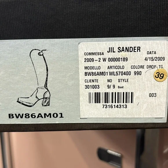 Jil Sander Leather Knee-High Riding Boots - Black - Picture 6 of 9